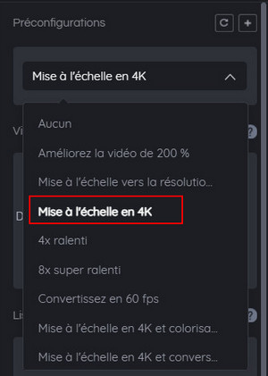 Mise à l'échelle en 4K