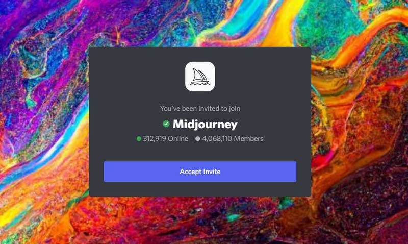 accept discord invite to midjourney