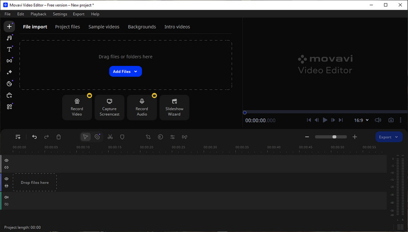 movavi video editor interface