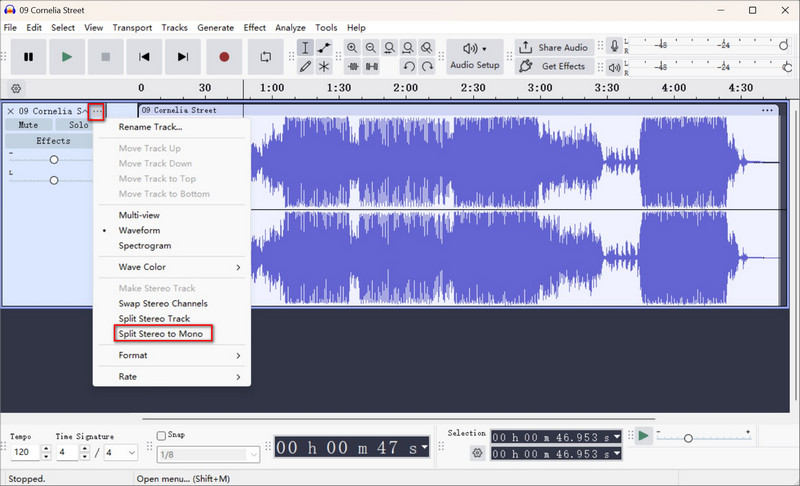 split stereo to mono