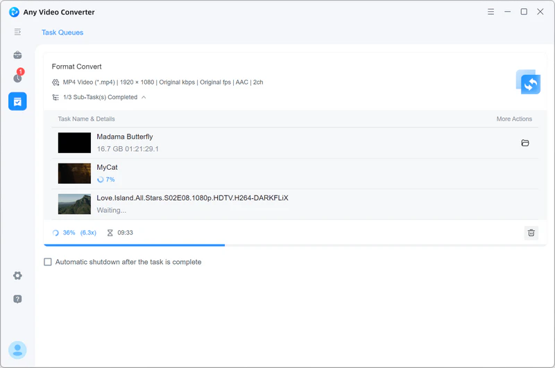 start video conversion